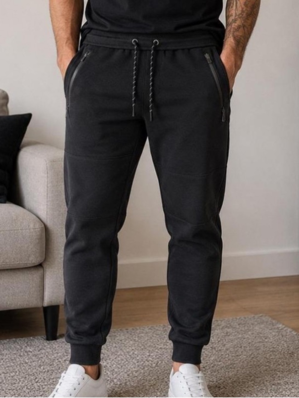 Aeropostale Black Men's Joggers with Zip Pockets